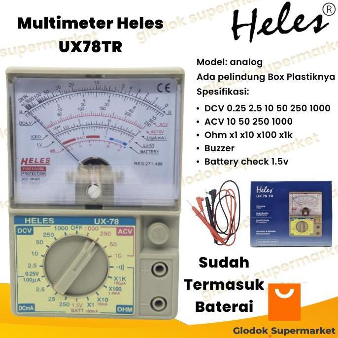 Multitester Heles Ux78Tr Multimeter Analog Ux 78 Tr Tester Ux-78Tr