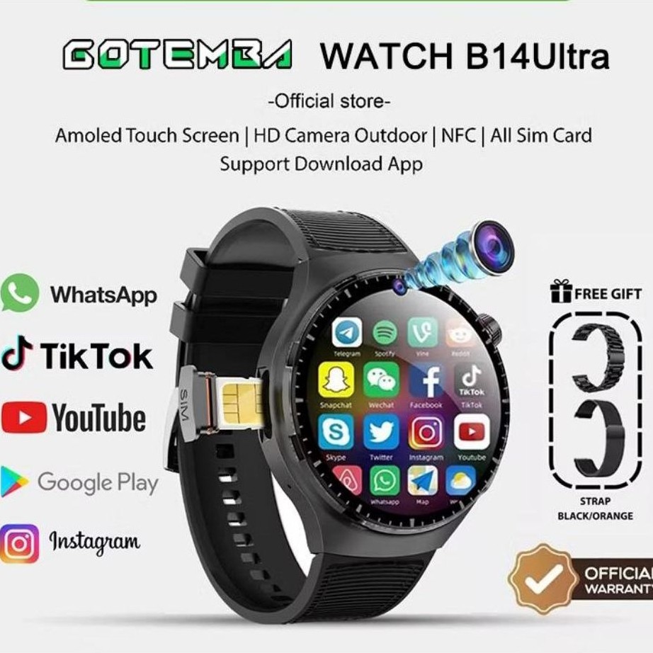Zero B14 Smartwatch Sim Card Support 4G/5G Smartwatch 360° RAM 4GB