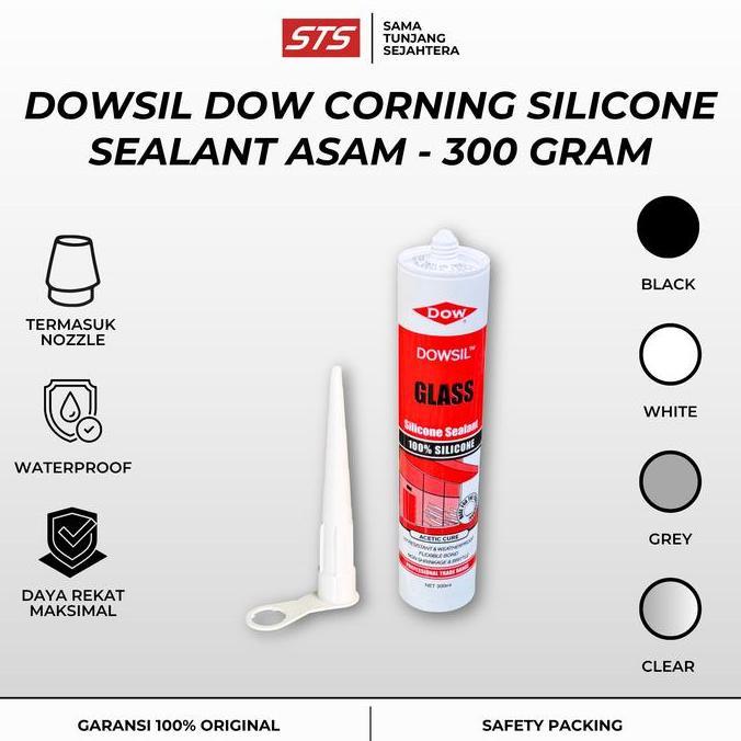 [] DOWSIL DOW CORNING SILICONE SEALANT ASAM CLEAR / BLACK / WHITE / GREY - LEM SILIKON ELASTIS KACA 