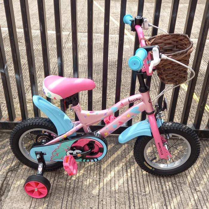 Sepeda Anak 12 inch Wimcycle Bugsy Girl Outdoor - Merah