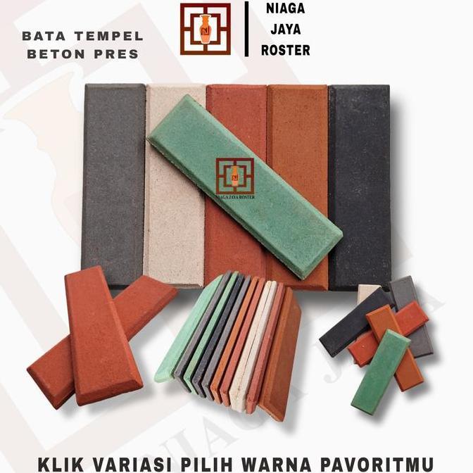 NIAGA JAYA ROSTER - Bata Tempel, 24 x 7 x 1,7 Cm, Bata Homogen Beton, Warna | Putih | Terakota | Abu
