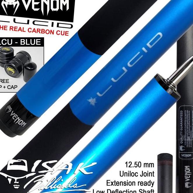 Venom Lucid Carbon Lcu Blue Cue Uniloc Low Deflection Sti Billiard