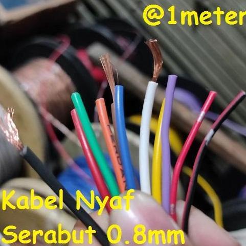 Kabel Nyaf 0.8Mm Tebal 3Mm Eceran @1M Tunggal Seut