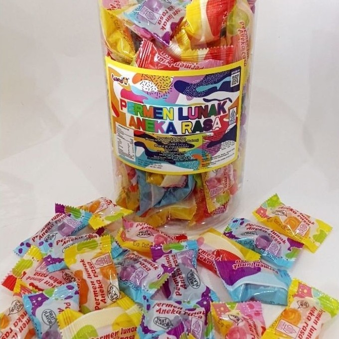 permen lunak buah luvmi aneka rasa 120 pcs toples