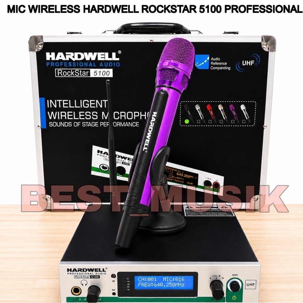 Mic wireless hardwell rockstar 5100 original free koper Single mic hardwell ROCKSTAR5100 UNGU
