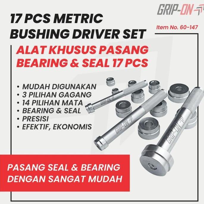 [] GRIP-ON METRIC BUSHING DRIVER SET 17 PCS LEPAS PASANG BUSHING SEAL