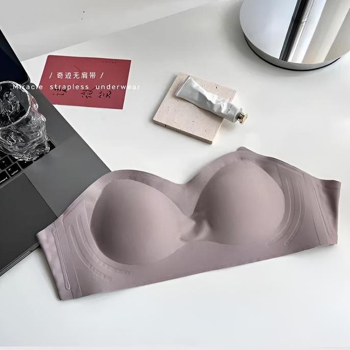 HASAKKI-Kemben Bra Strapless Anti Geser | Bh Wanita Seamless Tanpa Kawat Nyaman Dipakai, Busa Tipis 