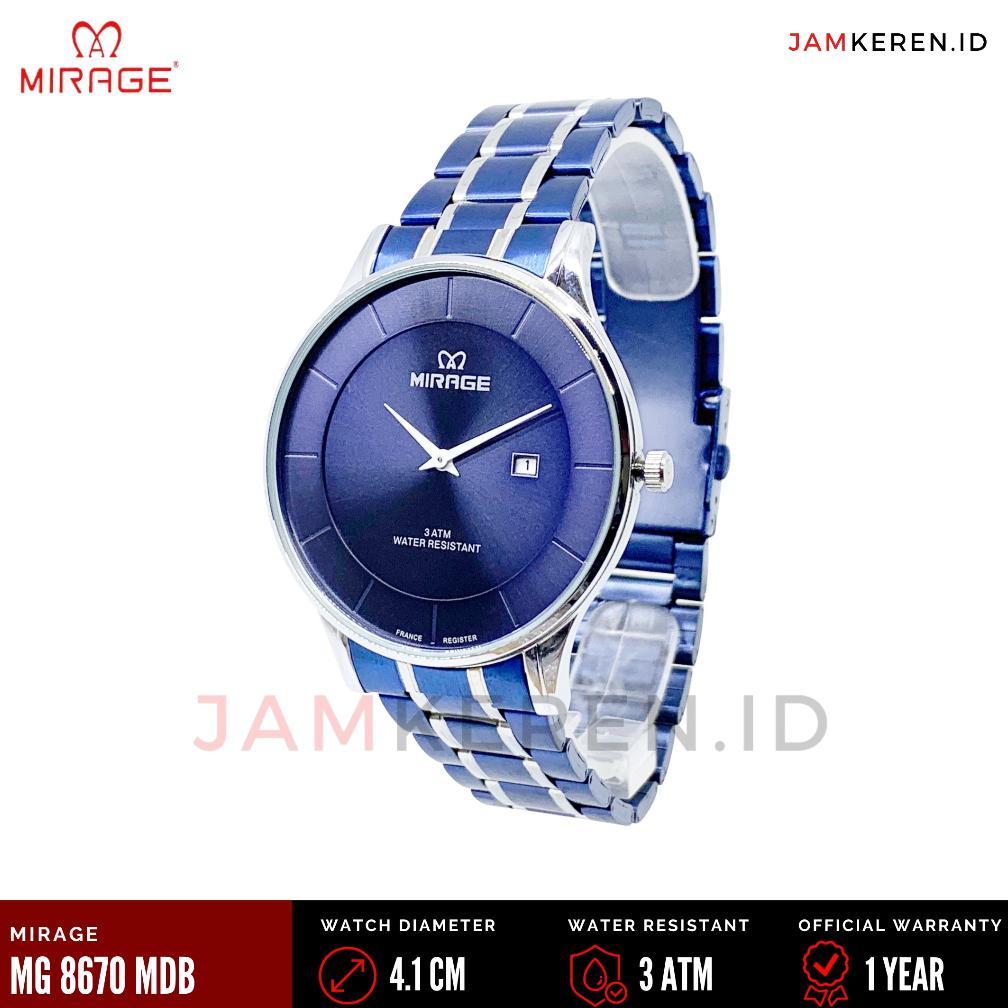 FAST DELIVERY Jam Tangan | Jam Tangan Pria Original 100% | Mirage 8670 M Stainless Tipis Anti Air Or