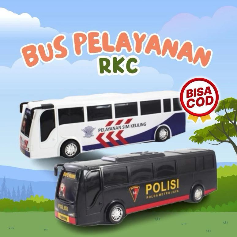 MAINAN ANAK RKC Mainan Kendaraan Bus Polisi Police Bus Friction - Mainan Bis Polisi Bus Polisi Minia