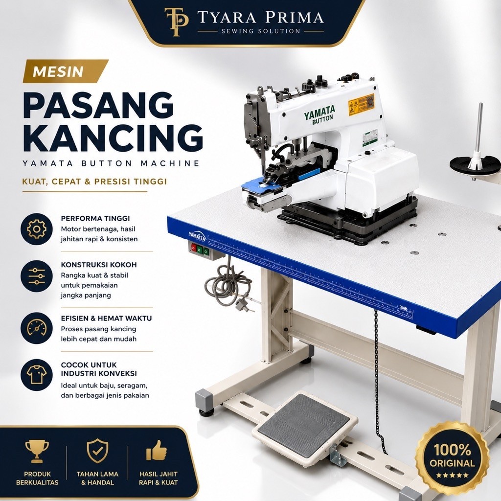 Mesin Pasang Kancing Yamata FY373 Mesin Pasang Kancing High Speed