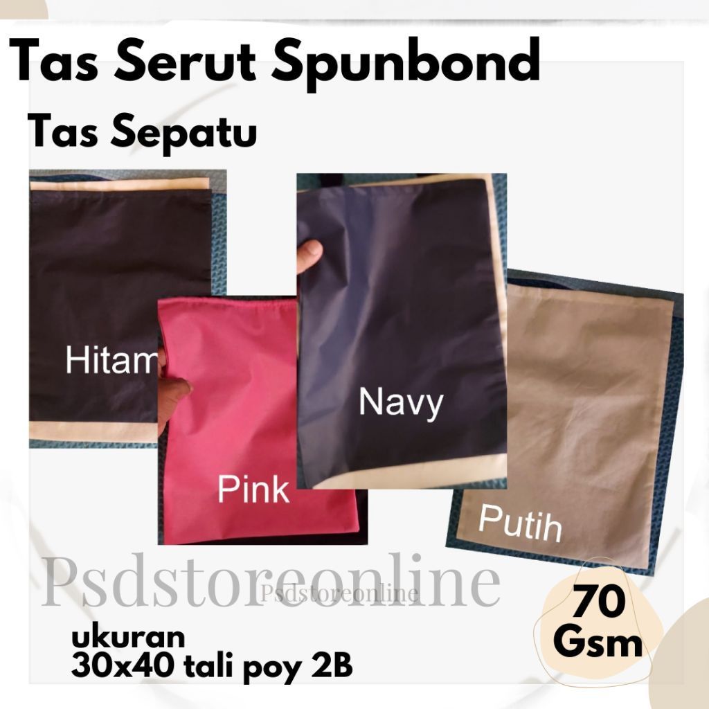Tas Serut - drawstring bag Polos - Tas Serut Sepatu Polos
