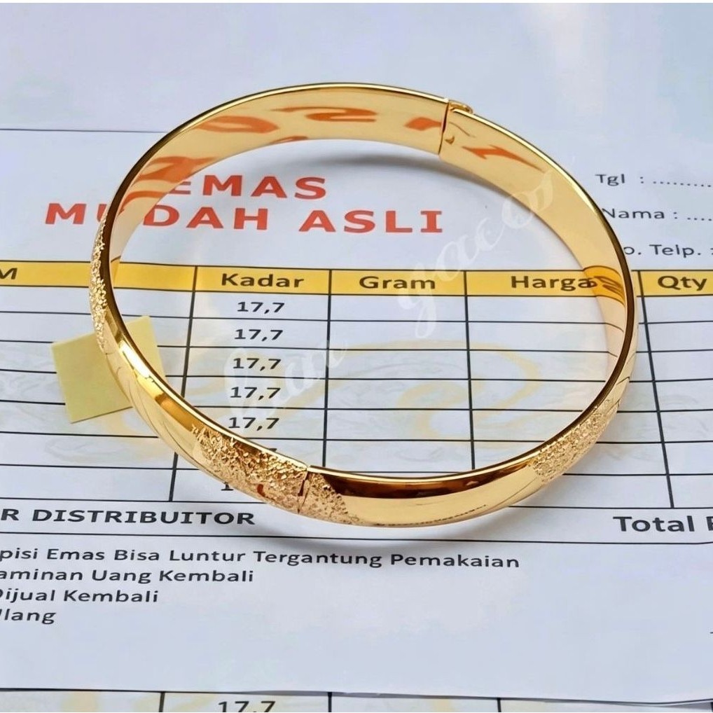 GELANG BANGKOK PASIR BRACELET PERHIASAN WANITA BERLAPIS EMAS MUDA FREE SURAT DARI TOKO