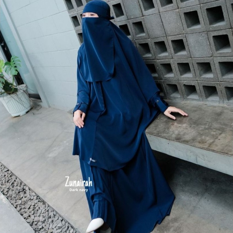 Ukhijab Zunaira Gamis Syar'i Anti Uv marina set gamis cadar| gamis set hijab murah berkualitas| Set 