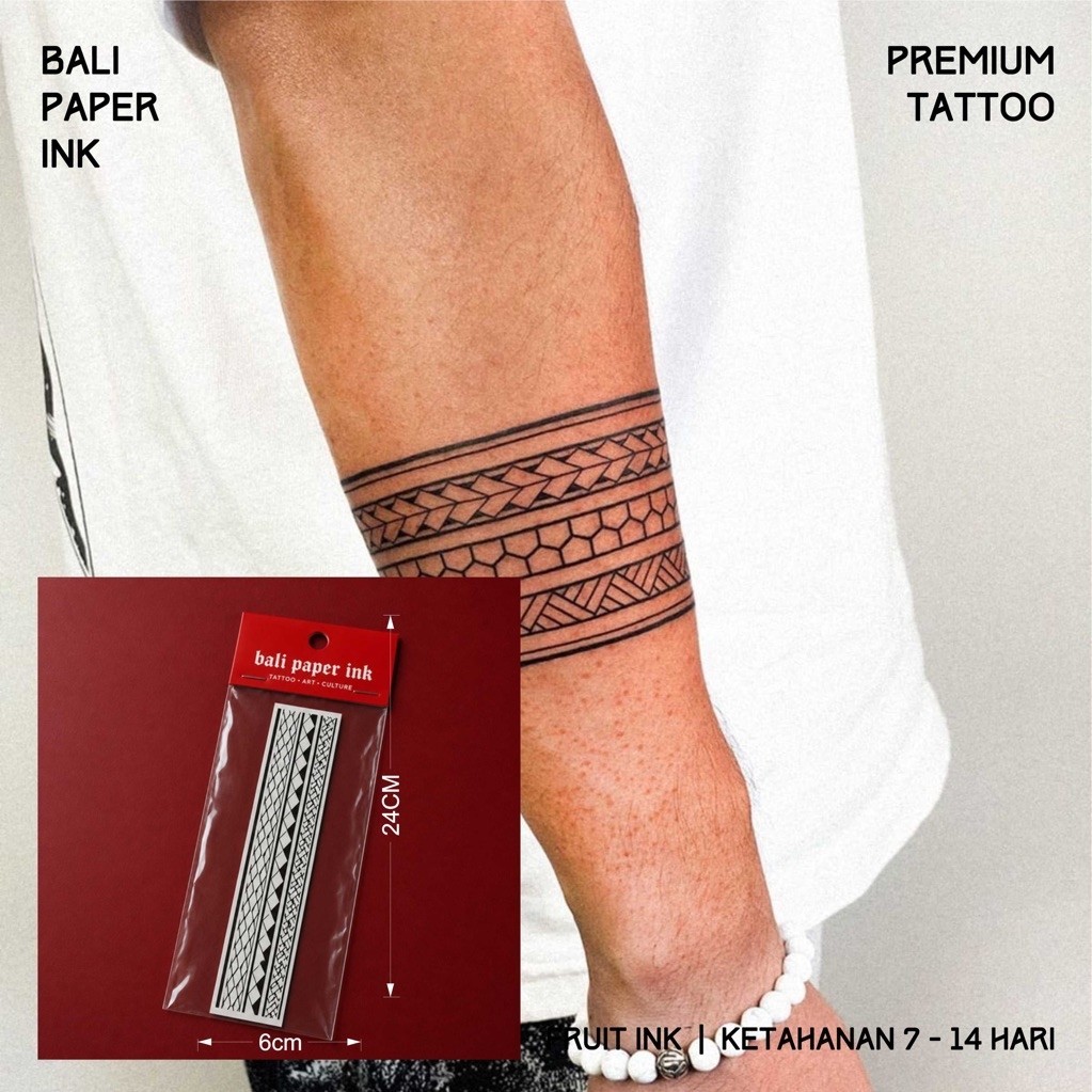 Bali Paper Ink - PMA021 Maori Armband Fruit Ink Premium Temporary Tattoo
