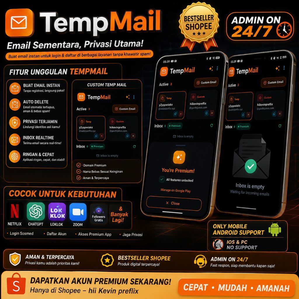 TempMail Email Sementara Privasi Utama Custom Temp Mail Admin On 24/7 untuk Android