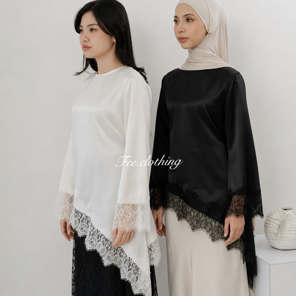 Fee Tunik Lace Berokat Satin Silk