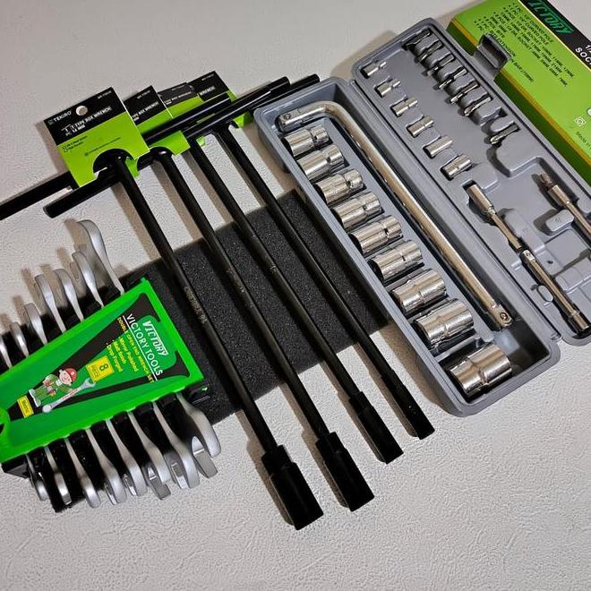 Tekiro Paket Kunci T Komplit 1 Set 8101214 Kunci Sok 27 Pcs Soet Wrench Lengkap Mata Obeng Kunci Rin