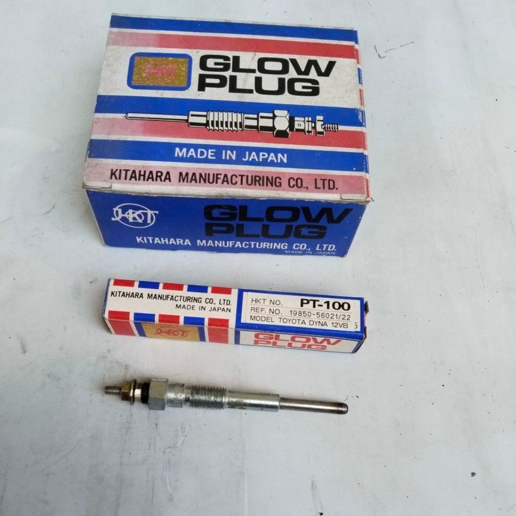 busi pemanas glow plug PT 100 12v rino dyna taft gt delta v83 merk hkt made in jepang