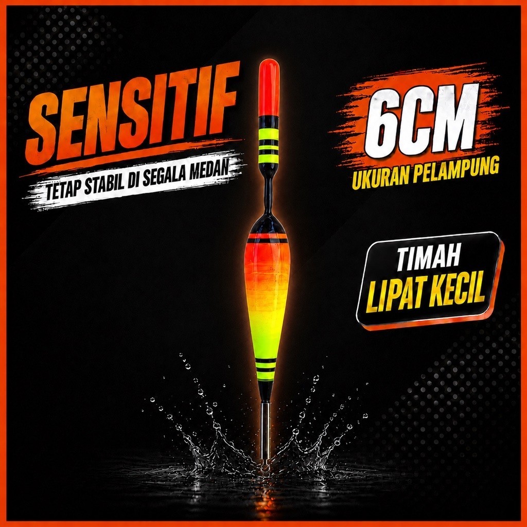 Pelampung Pancing Wader Micro Fishing 6CM Sensitif Peka Strike Timah Lipat Kecil