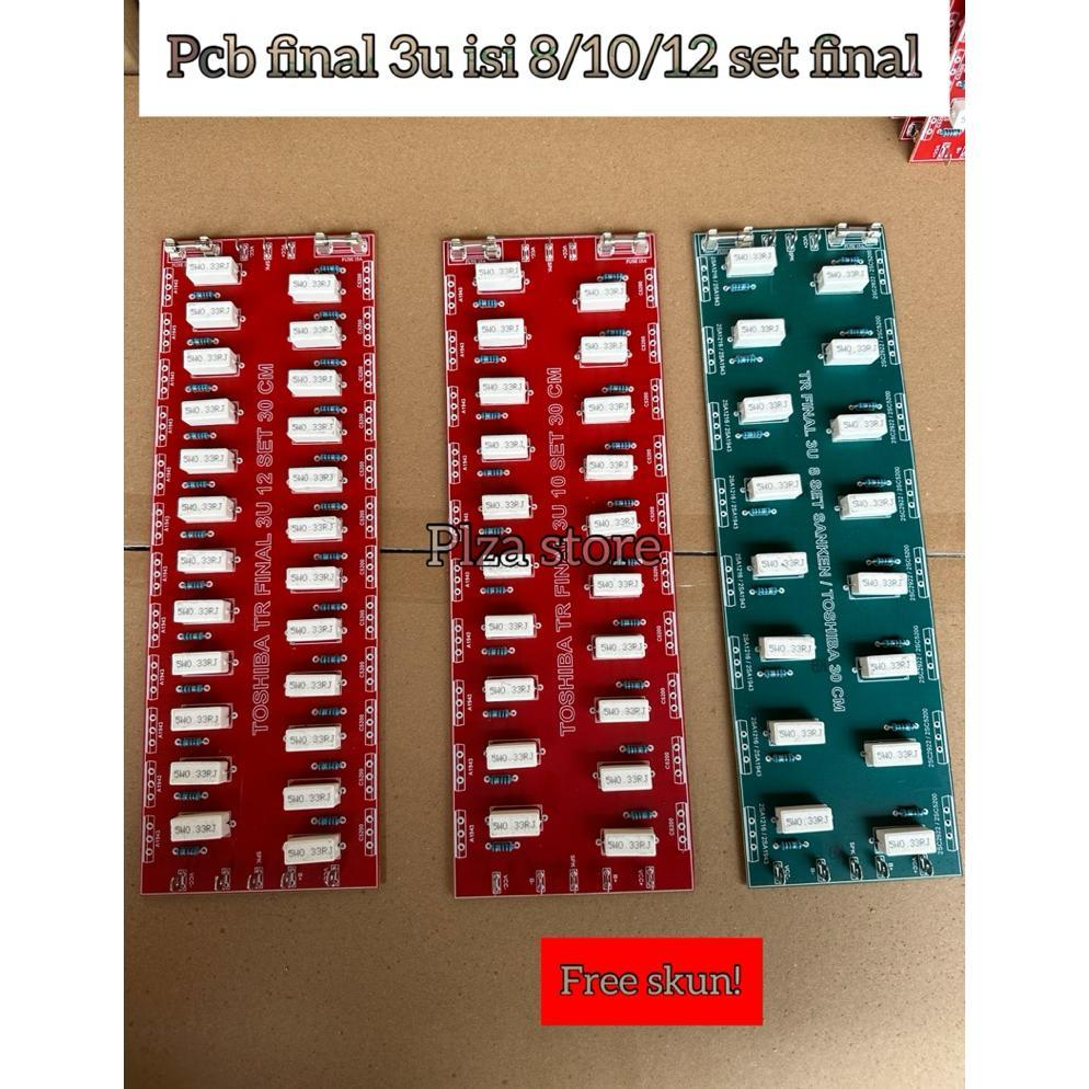 Pcb tr Final 3U isi 8/10/12 set final panjang 30cm lengkap komponen free skun