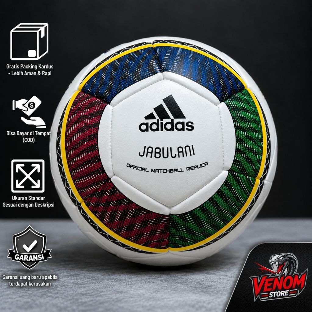 Bola Sepak Size 5 Original 100% Jahit Piala Dunia Afrika Selatan 2010 Jabulani