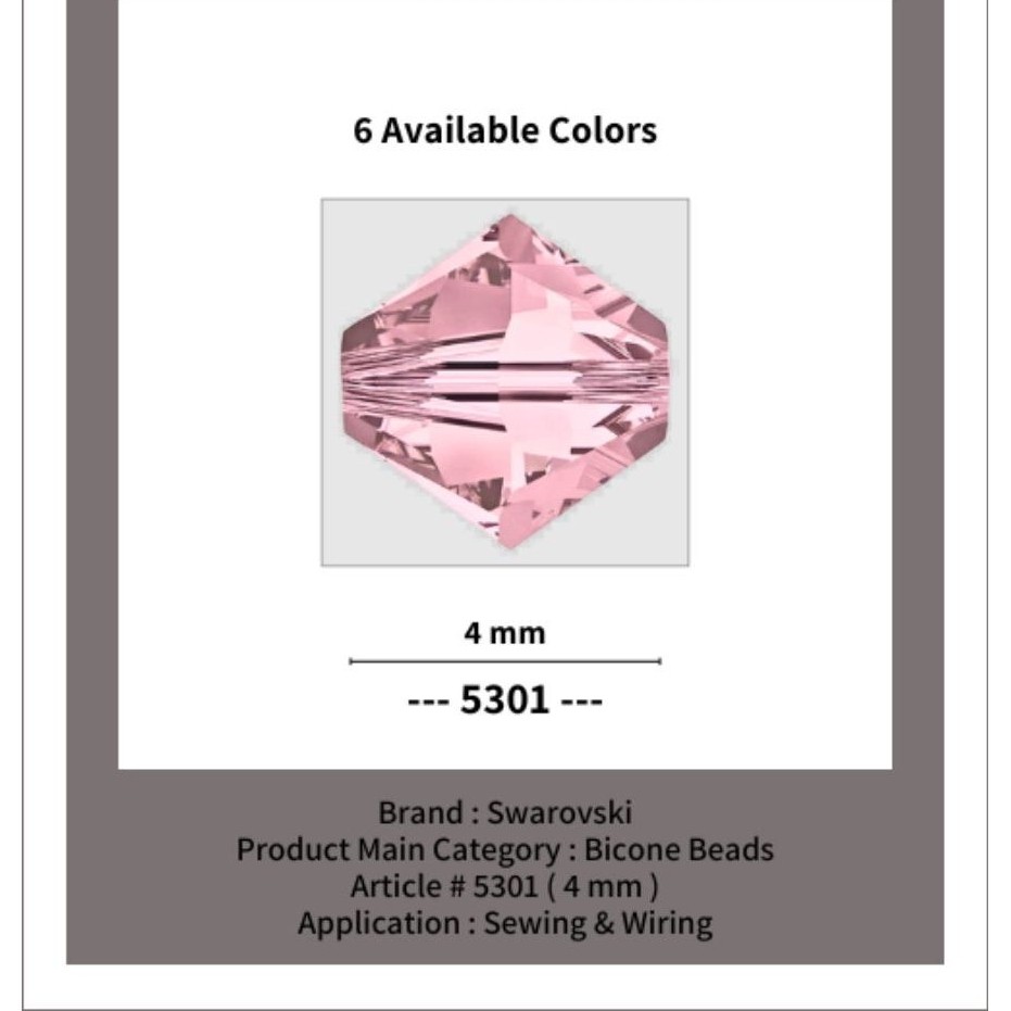 SWAROVSKI - 4 MM Bicone Beads - Article # 5301 - Swarovski Crystal - Kristal Swarovski - Crystal Swa