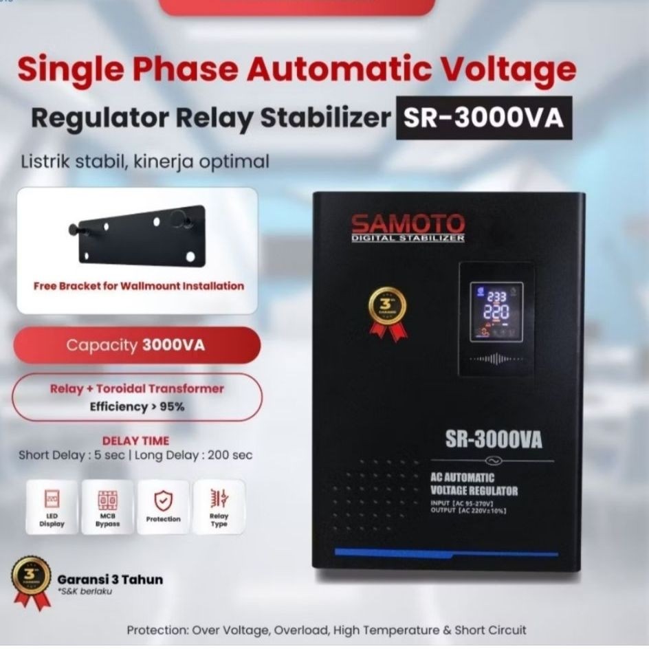 Samoto Stavol 3000VA Digital Stabilizer Relay Stabilizer Samoto SR3000VA
