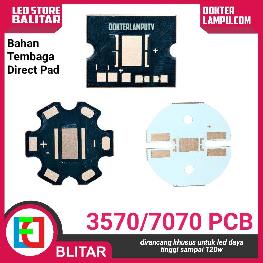 PCB KOSONG 7070 3570 UNIVERSAL UNTUK BILED PROJI SOROT DLL BAHAN TEMBAGA