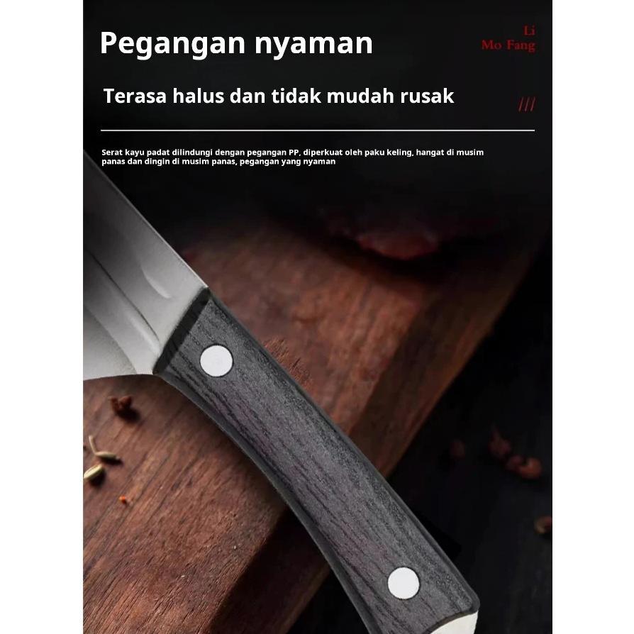 Pisau cincin luar ruangan, pisau pemotong barbekyu berkemah, pola palu tempa tangan, pisau lurus kec