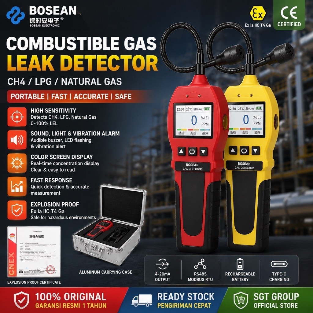 Bosean portable combustible CH4 LPG natural gas leak detector