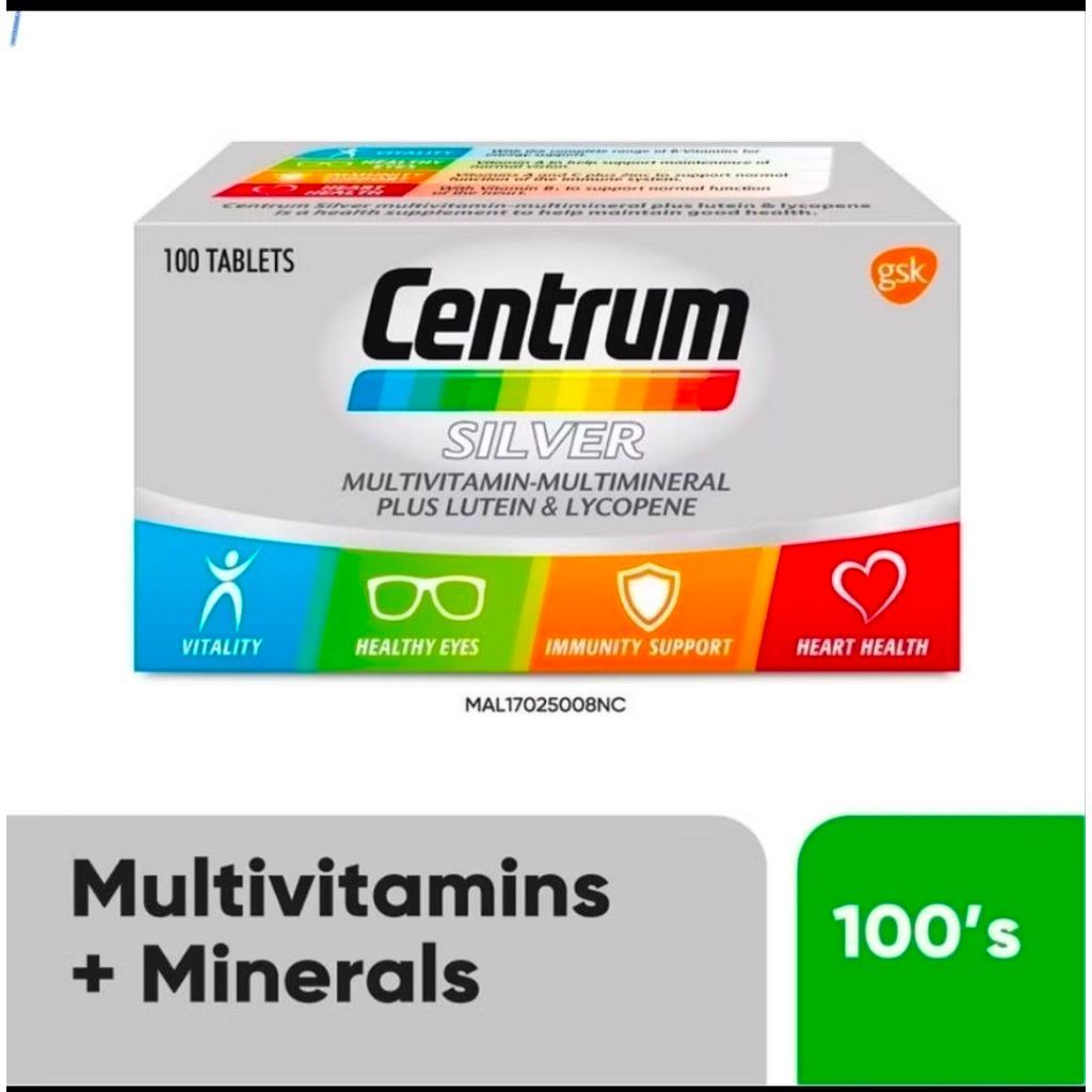 Centrum silver multivitamin 100 tablets