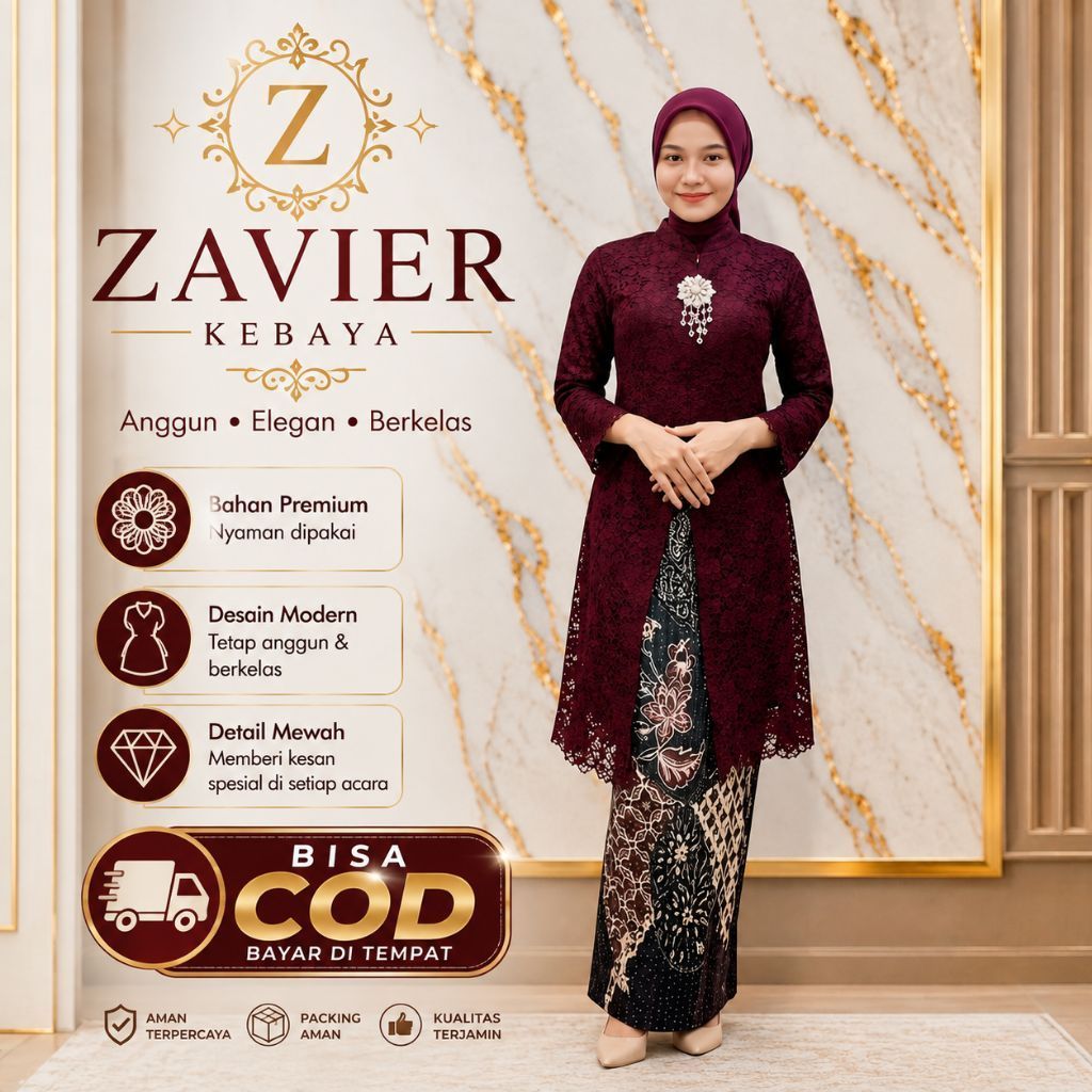 Tunik Belah Brokat/Kebaya Tunik/Tunik Brokat/Kebaya Modern/Kebaya Tile Wanita-Tunik Belah Brokat