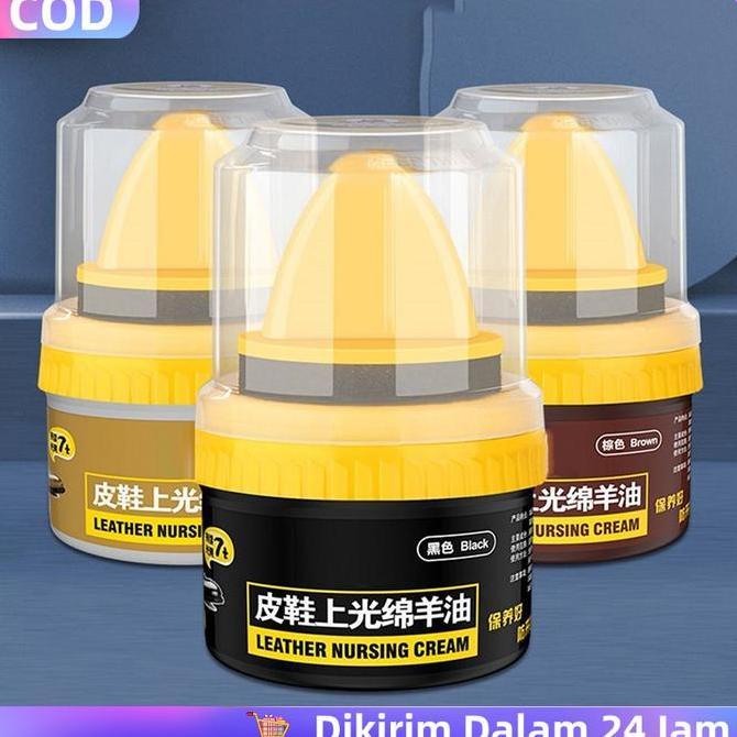 TSUZEMON Semir Kulit Semir Sepatu Semir Sepatu Kulit Asli Perawatan Sepatu Kulit  Coklat Dengan Kuas