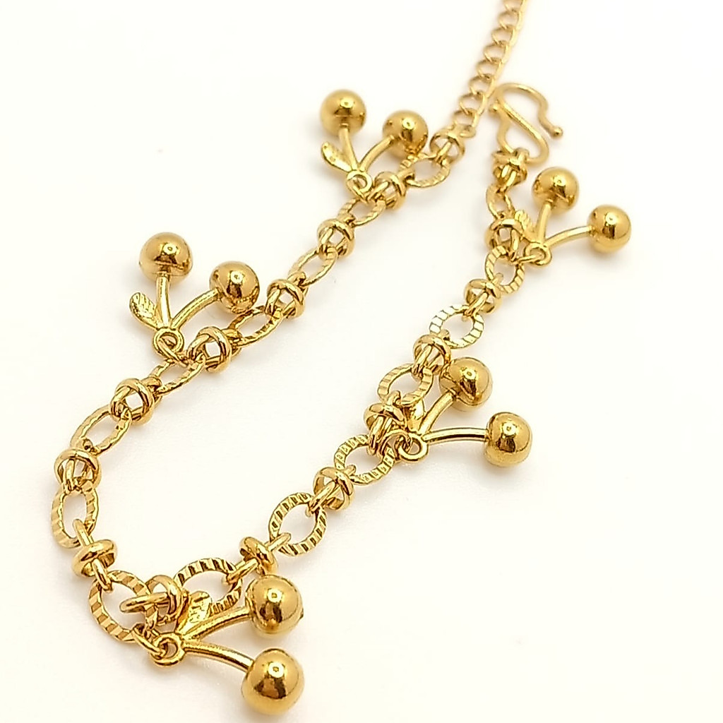 BRACELET TITANIUM GELANG RANTAI CHERRY AMULET ANTI KARAT ANTI LUNTUR KODE 750