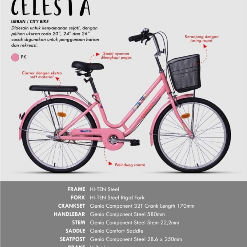 Sepeda Mini CTB 20 Inch Genio Celesta