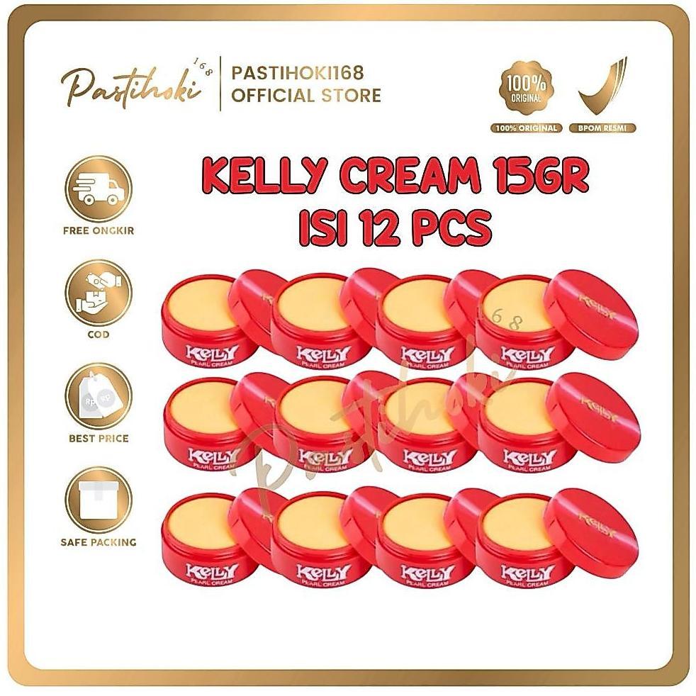 [PAKET ISI 12] GROSIR HEMAT KELLY Pearl Cream 15gr 5gr Foundation Krim Wajah BUNDLE LUSINAN Termurah