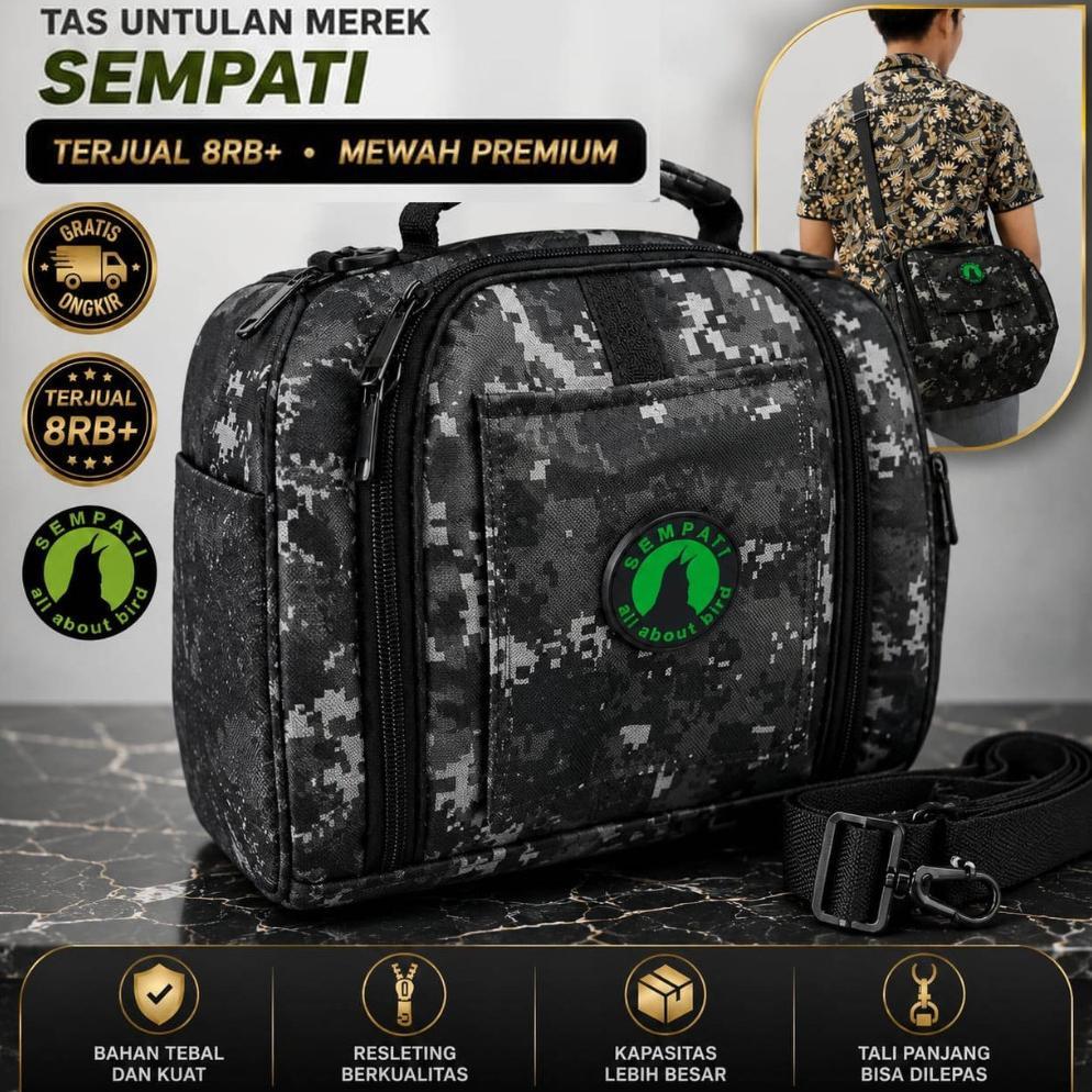 BARUU SEMPATI Tas Untulan Burung D600 Tebal Premium Travel Cage Mini Tas Bawa Sangkar Lovebird Pleci