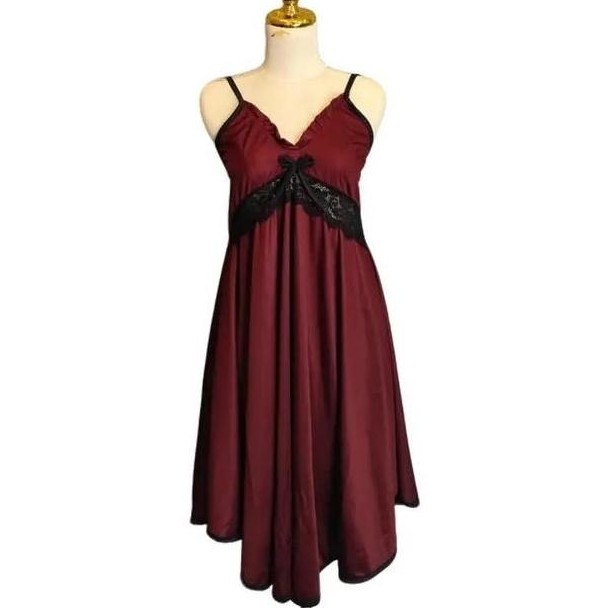 Lingling- Vergo - Elisa Dress Lingerie Sexy / Baju Tidur Nita Renda Hitam Jumbo Fit Xxl Py 342