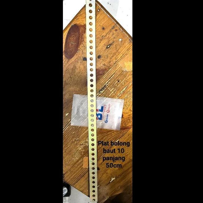 Promo (2pcs) plat bolong untuk baut 10 M6 panjang 50cm kuning breket serbaguna panjang 50cm , breket