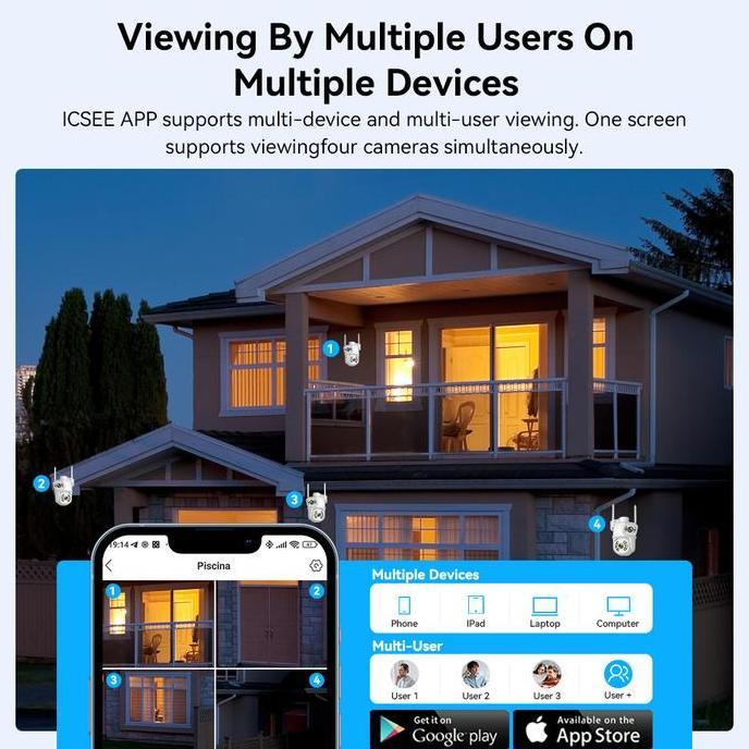 Inti- Hamrol 4K 8Mp Kamera Wifi Ptz Dual Lens With Dual Screen Smart Wireless Camera  Auto Tracking 