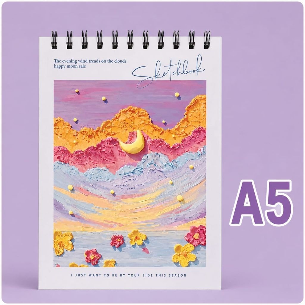 Terbaru Sketchbook A5 Buku Gambar Buku Seketsa Vertikal Jilid Spiral Isi 40 Lembar / 80 Halaman