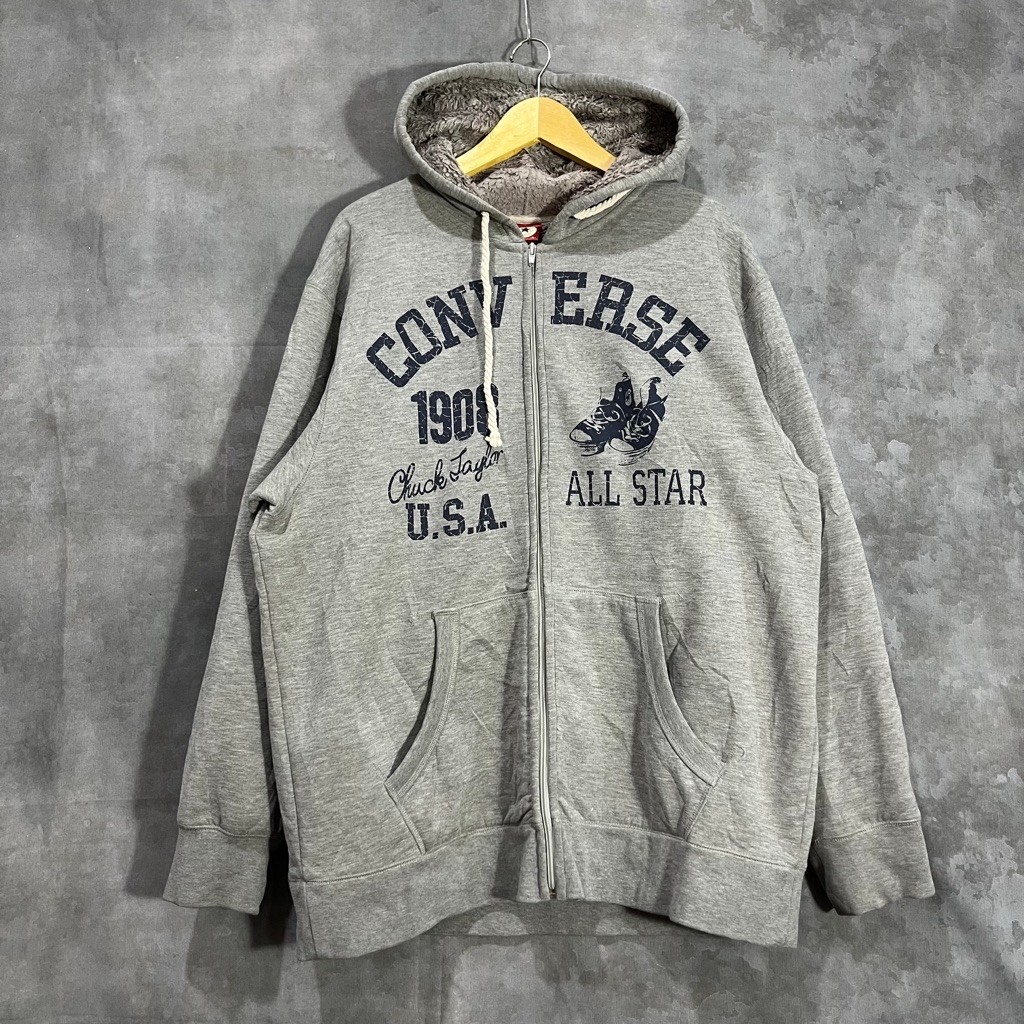 Hoodie Converse vintage original sherpa dalam bahan softshell second preloved 109