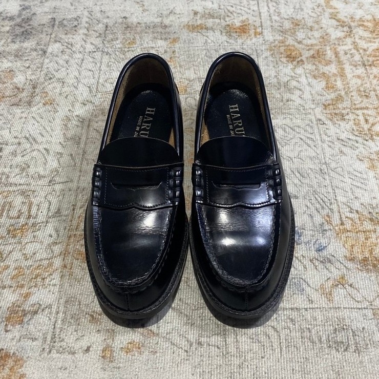 HARUTA 9064 LOAFERS GENUINE LEATHER - BLACK (25EEEE)