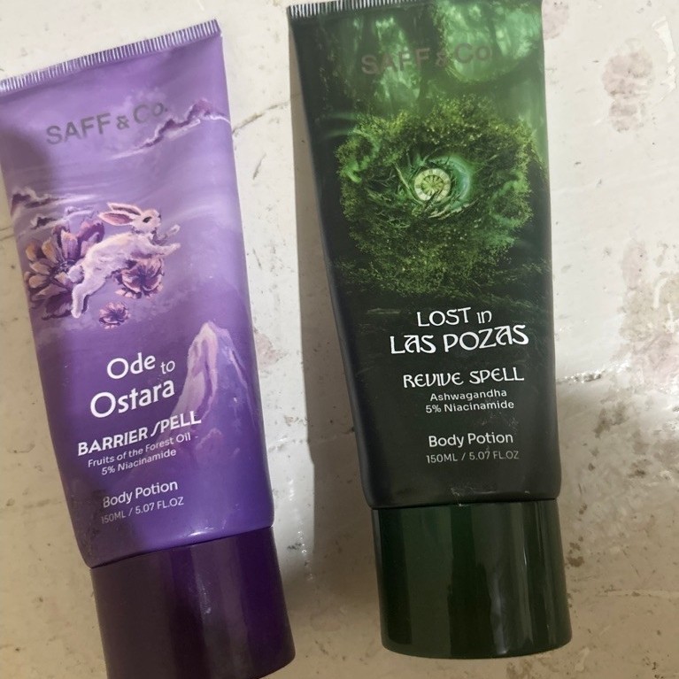 PRELOVED BUNDLE LOTION SAFF & CO BODY POTION ODE TO OSTARA AND LOST IN LAS POZAS