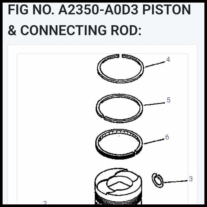 DISKON 6209-31-2400 RING PISTON 6D95L 