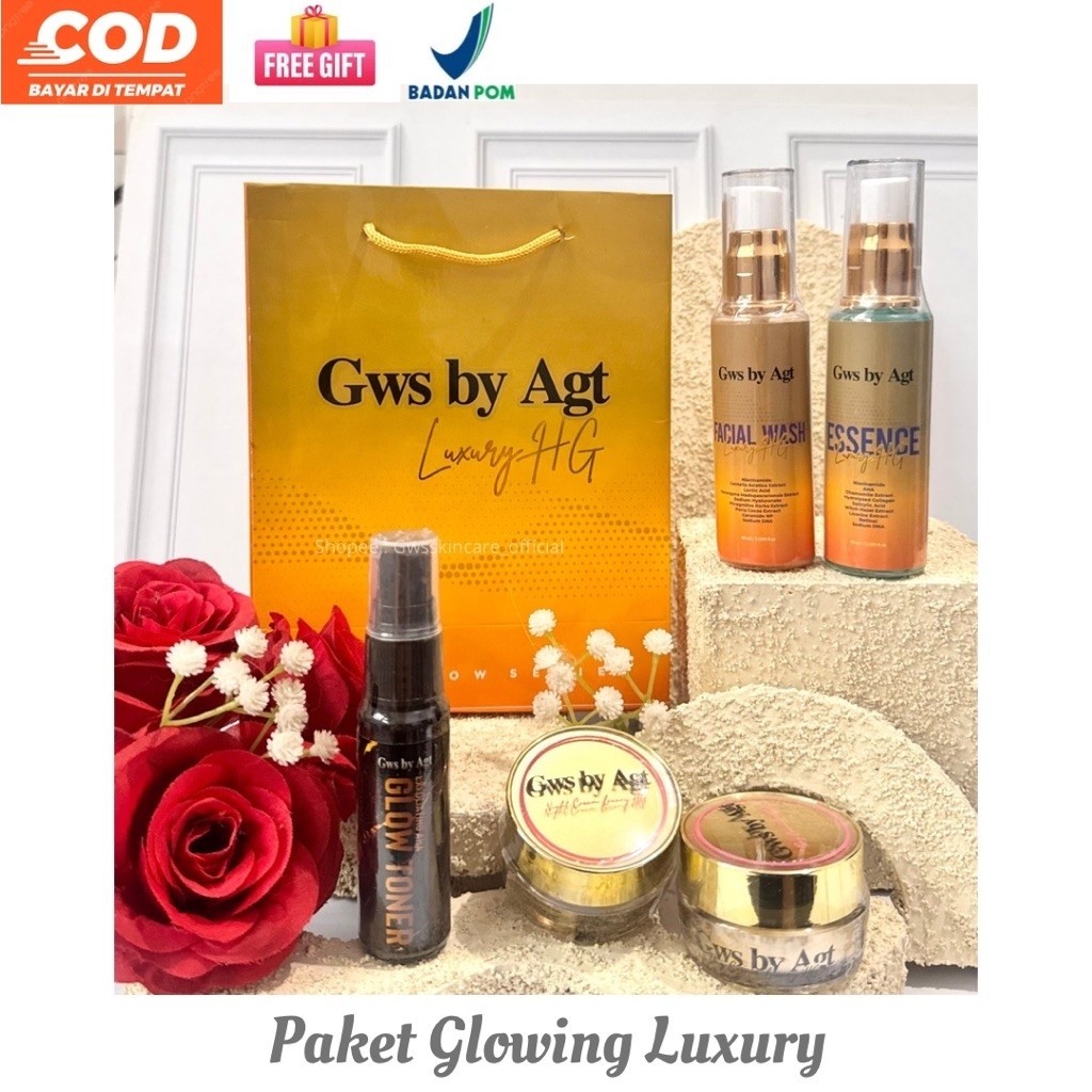 GWS LUXURY PAKET GLOWING BPOM | GWS LUXURY DAN TONER GLOW FREE GIFT