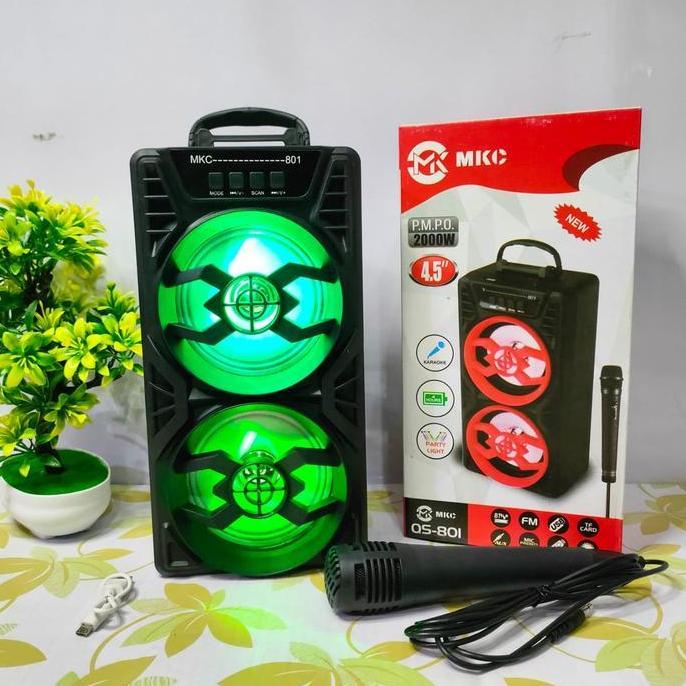 SAMBINAKA Speaker Bluetooth Full Bass Speaker Bluetooth Tipe Y801 Free Mic Kabel Speaker Wireless