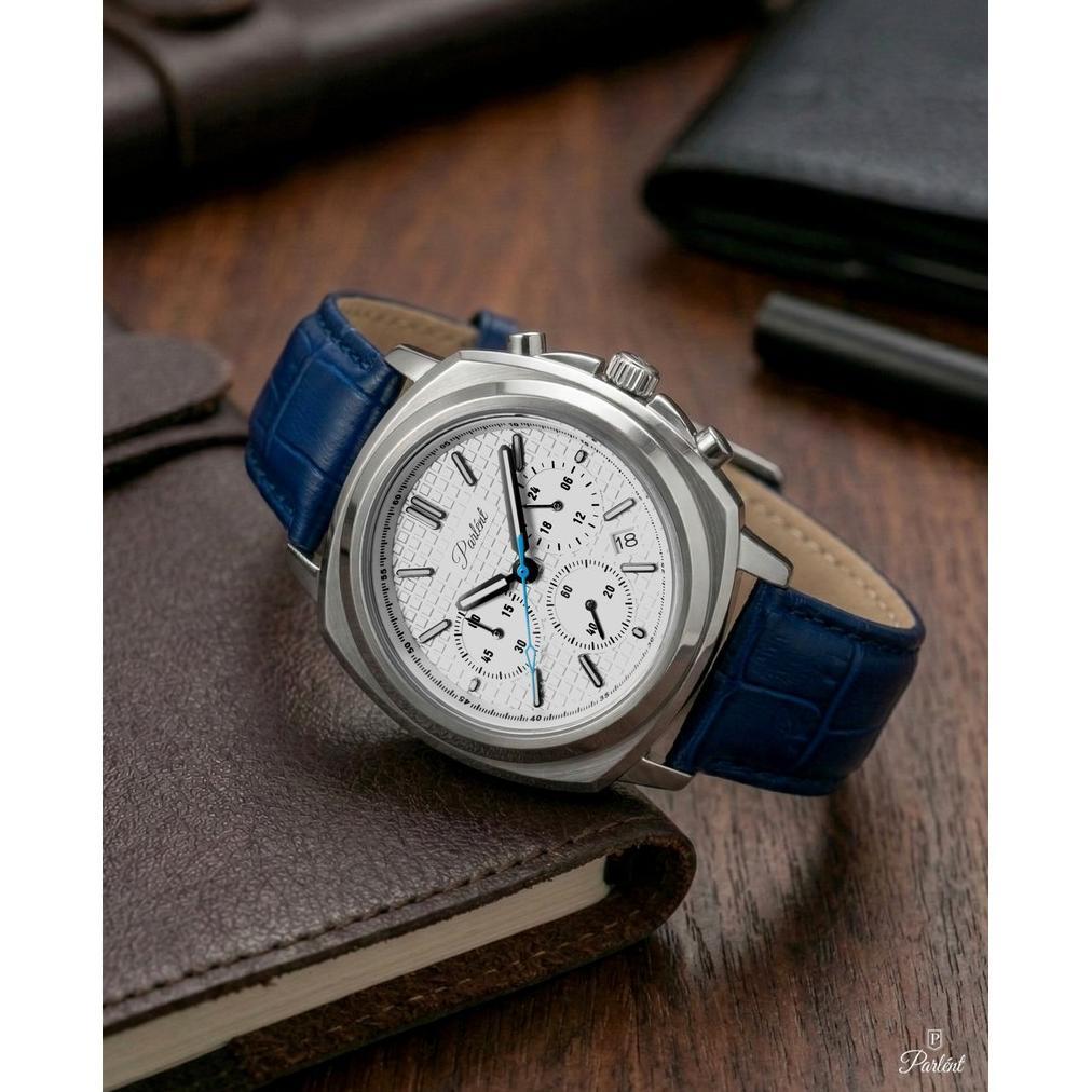 ready stock parlent nexis - jam tangan pria 42mm, miyota japan quartz movement, waterproof 5atm (50m