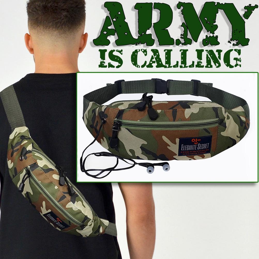 PROMO Tas Pinggang Pria Army Waistbag Cowok Loreng Soren Cowo Tas Selempang Laki laki