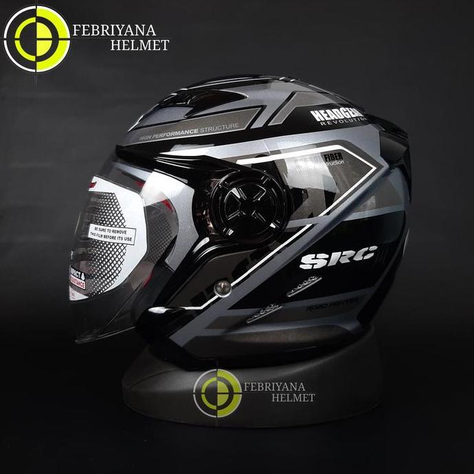 HELM NHK GLADIATOR TOURING GREY HALF FACE NHK DOUBLE VISOR Motorcycle